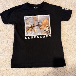 Vibes Shirt Kids Youth 14/16 Black Legendary Hustle Bear #23 Short Sleeve Shirt